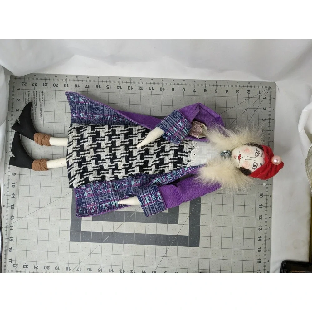 Maude Finkle Doll Eccentric Lady Red‎ Purple 24 Inch Stuffed